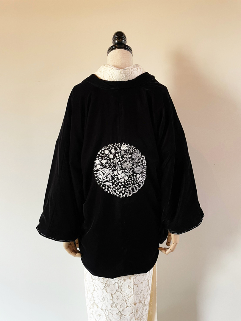 ベルベットインド刺繍羽織・黒 | DOUBLE MAISON